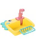 Детска кухненска мивка Ntoys - С течаща вода и аксесоари, Динозавър, асортимент - 4t