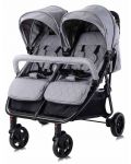 Детска количка за близнаци Lorelli - Duo, Cool grey - 4t