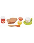 Игрален комплект Lelin - Детски тостер, с продукти за закуска, зелен - 3t