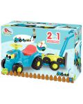 Детски трактор за бутане 2 в 1 Ecoiffier - Син, с ремарке и косачка - 2t