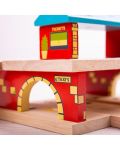 Детска дървена играчка Bigjigs - Надземна гара - 4t