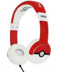 Детски слушалки OTL Technologies - Pokemon Pokeball, червени - 2t