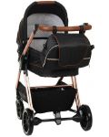 Детска количка Zizito - Barron 3 в 1, черна със златисто-розова рамка - 5t