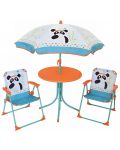 Детски градински комплект Fun House - Маса със столчета и чадър, Панда - 1t