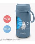 Детски термос със сламка Nuvita - 350 ml, Powder Blue - 3t