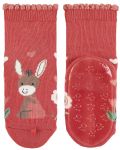Детски чорапи със силиконова подметка Sterntaler - С магаренце, 23/24, 2-3 години, червени - 2t