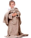 Детско одеяло с ръкави DecoKing - Lazykids, 90 x 105 cm, бежово - 4t