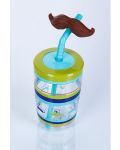 Детска чаша със сламка Contigo - Electric Blue Mustache, 470 ml - 2t