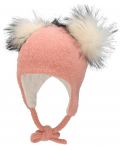 Детска шапка с помпони Sterntaler - Розова, размер 53, 2-4 г - 1t