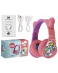 Детски слушалки PowerLocus - P1 Smurf, безжични, розови - 8t