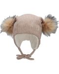 Детска зимна шапка с помпони Sterntaler - 51 cm, 18-24 м, розова - 1t