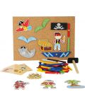 Детска дървена игра Small Foot - Мозайка с чукче, пирати - 1t