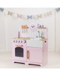 Детска дървена кухня Bigjigs - Розова - 3t