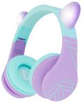 Детски слушалки PowerLocus - P1 Ears, безжични, лилави - 1t