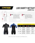 Детски неопренов костюм Cressi - Lido Shorty Junior, 2 mm , черен/син - 10t