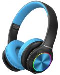 Детски слушалки PowerLocus - PLED, безжични, черни/сини - 1t