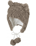 Детска зимна шапка ушанка Sterntaler - Мече, 43 cm, 5-6 месеца, кафява - 1t