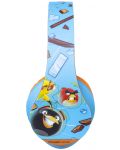 Детски слушалки PowerLocus - P2 Kids Angry Birds, безжични, сини/оранжеви - 4t