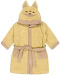 Детски халат от органичен памук Bio Baby - С лисиче, 116 cm, 6 г, жълт - 1t