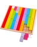 Детска образователна игра Bigjigs - Дървени цветни плочки с числа - 1t