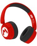 Детски слушалки OTL Technologies - Super Mario Icon Logo, безжични, червени - 3t