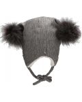 Детска зимна шапка с помпони Sterntaler - 53 cm, 2-4 г, сива - 4t