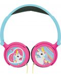 Детски слушалки Lexibook - Unicorn HP017UNI, сини/розови - 2t