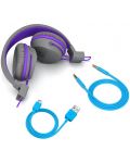 Детски слушалки JLab - JBuddies Studio, безжични, сиви/лилави - 4t
