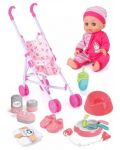 Детска кукла Sonne - с аксесоари и количка за кукли - 1t