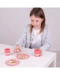 Детски дървен комплект Bigjigs - Мляко и бисквити, розови - 2t