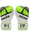 Детски боксови ръкавици RDX - J7, 6 oz, бели/зелени - 3t