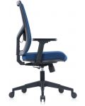 Ергономичен стол RFG - Snow Black W, черен/син - 3t