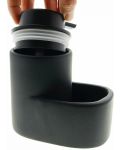 Диспенсър за течен сапун с поставка за гъба HIT - 13.5 cm, черен - 4t
