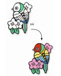 Комплект за оцветяване Djeco - Кадифени картини Бебета птици - 2t