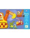 Комплект детски пъзели Djeco – Строителни машини, 6 броя - 2t