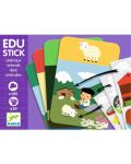 Образователна игра със стикери от Djeco – Edu Stick, Животни - 1t