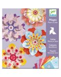Творчески комплект за киригами Djeco - Направи цветя - 1t