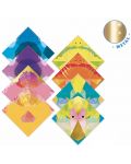 Комплект за оригами Djeco - Морски създания, с 24 металик хартии - 2t