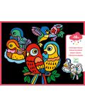 Комплект за оцветяване Djeco - Кадифени картини Бебета птици - 1t