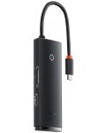Докинг станция Baseus - Lite Series, 6 порта, USB-C, черен - 3t