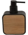 Дозатор за течен сапун Inter Ceramic - Нинел, черен/бамбук - 1t