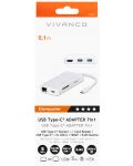Докинг станция Vivanco - 45399, 7 порта, USB-C, бяла - 2t
