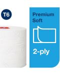 Двупластова тоалетна хартия Tork - Soft Mid-size Premium, T6, 27 х 90 m - 5t