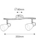 Двоен спот Rabalux - Soma 6592, IP20, E14, 2 x 40W, 230V, антично кафяв - 2t