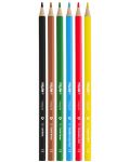 Цветни моливи Milan - Triangular, 6 цвята - 2t