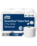 Двупластова тоалетна хартия Tork - SmartOne Advanced, T8, 6 х 1150 къса - 1t