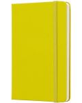 Джобен тефтер с твърди корици Moleskine Classic Plain - Жълт, бели листове - 2t