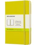Джобен тефтер с твърди корици Moleskine Classic Plain - Жълт, бели листове - 1t