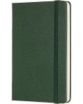Джобен тефтер с твърди корици Moleskine Classic Plain - Зелен, бели листове - 2t