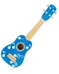 Детски музикален инструмент Hape - Укулеле, от дърво, синя - 1t